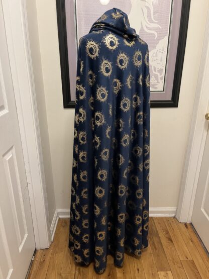 Full Length Cloak - Blue Crescent Moons - Image 2